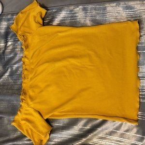 Off the shoulder Mustard shirt!